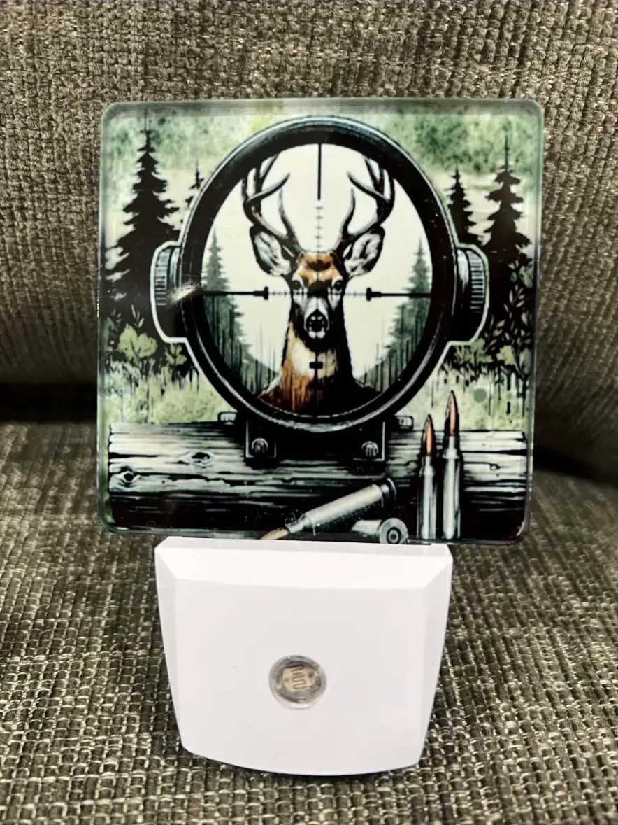 Custom printed night light with a deer scene