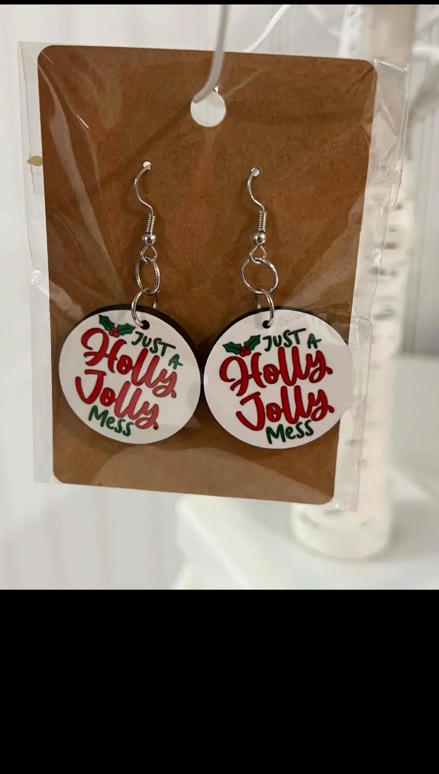 Round Holly Jolly Mess earrings